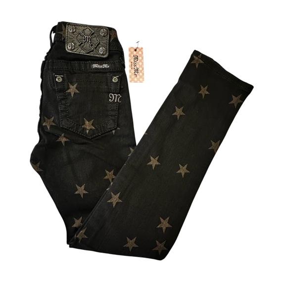 Miss Me Girls NWT Black Star Skinny Jeans JK5891S2 Sz.10 and 8 Witchy Celestial - Picture 1 of 12